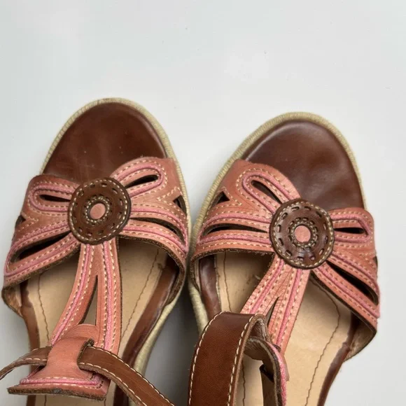 Pikolinos Pink and Brown Heels Size 9 - Picture 2 of 8